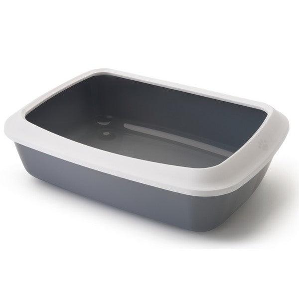 Savic Iriz 50 Litter Tray + Rim White/Cold Grey Ormskirk Pets